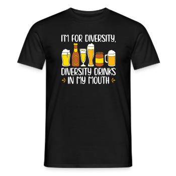 Diversity Drinks In My Mouth | Beer lovers - Men's T-Shirt - black - Front - AI Model Male 178 light (178cm)
