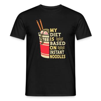 My Diet Is Instant Noodles | Ramen Lover Shirt | - Men's T-Shirt - black - Front - AI Model Male 178 light (178cm)
