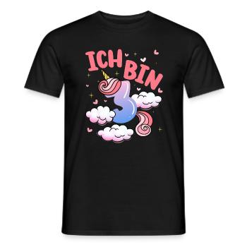 Ich Bin 3 Jahre Alt | Einhorn Thema | 3. - Männer T-Shirt - Schwarz - Vorne - AI Model Male 178 light (178cm)