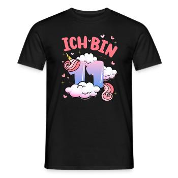 Ich Bin 11 Jahre Alt | Einhorn-thema | 11. - Männer T-Shirt - Schwarz - Vorne - AI Model Male 178 light (178cm)