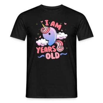 Ich Bin 9 Jahre Alt | Einhorn-thema | 9. - Männer T-Shirt - Schwarz - Vorne - AI Model Male 178 light (178cm)