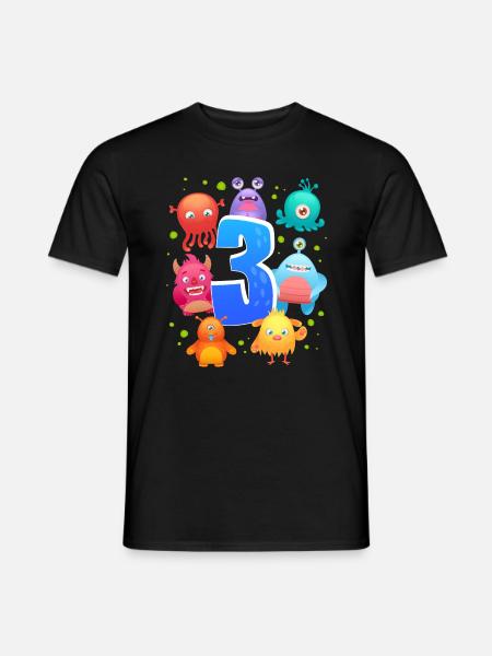 3. Geburtstag | Monster Geburtstag | Monster - Männer T-Shirt - Schwarz