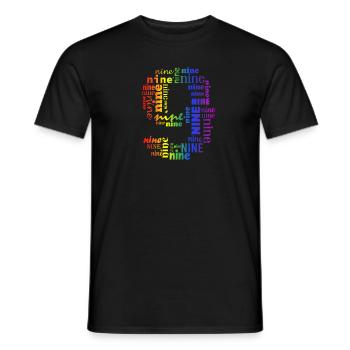 Nine 9th Birthday | Coldorful Words Themed - Männer T-Shirt - Schwarz - Vorne - AI Model Male 178 light (178cm)