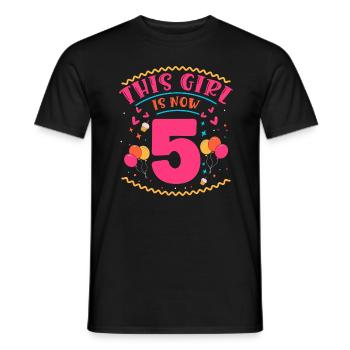 Cette fille a maintenant 5 | Thème Cupcake - T-shirt homme - noir - Devant - AI Model Male 178 light (178cm)