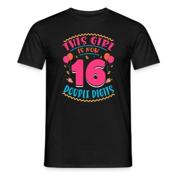 Cette fille a maintenant 16 | Thème Cupcake - T-shirt homme - noir - Devant - AI Model Male 178 light (178cm)