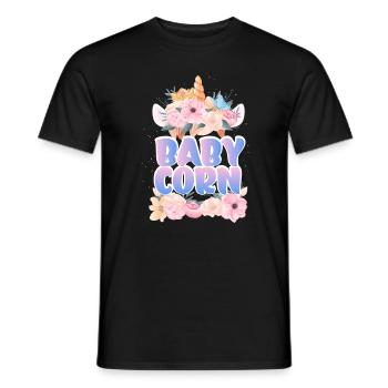 | de maïs pour bébé Mignon | Licorne Chemise Licorne | Fille - T-shirt homme - noir - Devant - AI Model Male 178 light (178cm)