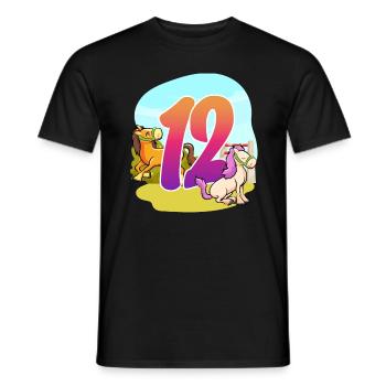 12ème anniversaire Équitation Cheval Thème Douze Fête - T-shirt homme - noir - Devant - AI Model Male 178 light (178cm)