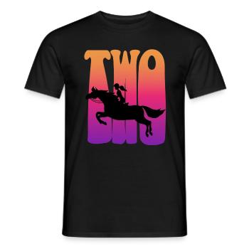 Girl riding, I am 2 years old, children 2. - Men's T-Shirt - black - Front - AI Model Male 178 light (178cm)
