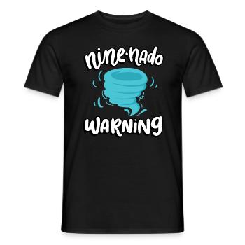 Nine-nado Warning 9th Birthday | Tornado - Men's T-Shirt - black - Front - AI Model Male 178 light (178cm)