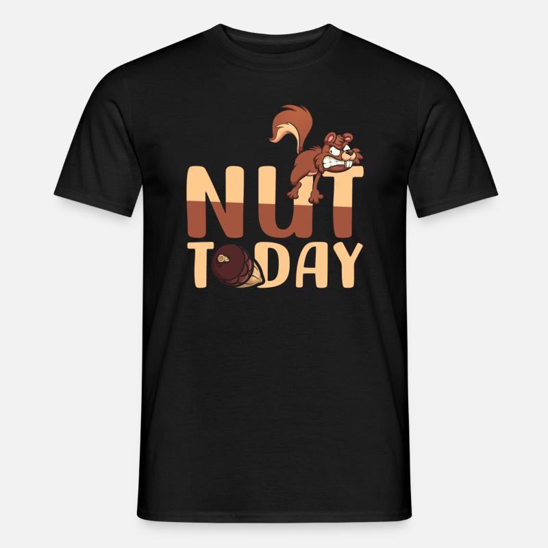 Nuss Heute | Eichhörnchen-witz | Lustiges - Männer T-Shirt - Schwarz