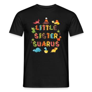 Sœur Saurus | | d’anniversaire de dinosaure - T-shirt homme - noir - Devant - AI Model Male 178 light (178cm)