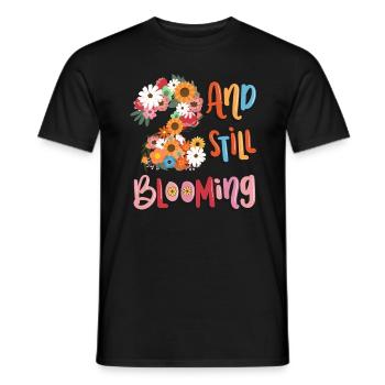2 Et encore des filles fleuries 2. - T-shirt homme - noir - Devant - AI Model Male 178 light (178cm)
