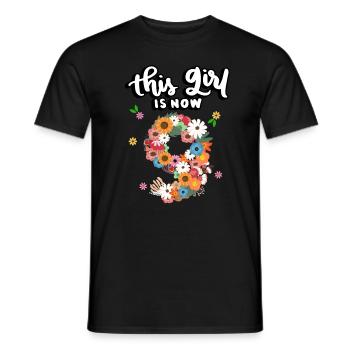 Cette fille est maintenant 9 Fleurs Colorées 9. - T-shirt homme - noir - Devant - AI Model Male 178 light (178cm)