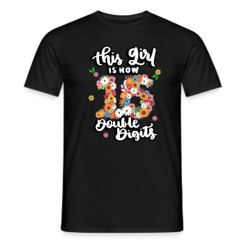 Cette fille est maintenant 16 à deux chiffres floral - T-shirt homme - noir - Devant - AI Model Male 178 light (178cm)