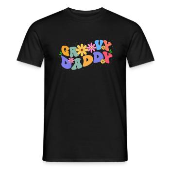 Groovy Daddy Bloom Floral Theme Colorful Leisure - Men's T-Shirt - black - Front - AI Model Male 178 light (178cm)