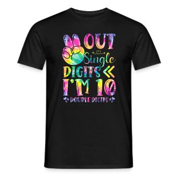 Frieden Aus Einzelnen Ziffern Ich Bin 10 | - Männer T-Shirt - Schwarz - Vorne - AI Model Male 178 light (178cm)