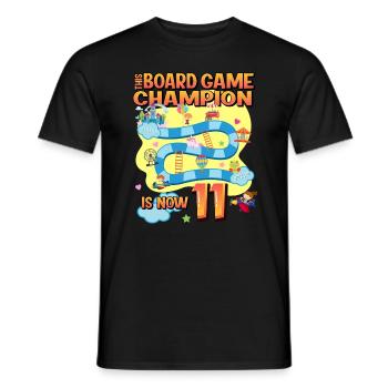 This board game Champion is now 11 | - Men's T-Shirt - black - Front - AI Model Male 178 light (178cm)