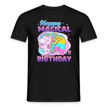 Alles Gute Zum Magischen 4. Geburtstag Einhorn - Männer T-Shirt - Schwarz - Vorne - AI Model Male 178 light (178cm)