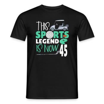 Cette légende du sport a aujourd’hui 45 ans, le golf 45. - T-shirt homme - noir - Devant - AI Model Male 178 light (178cm)