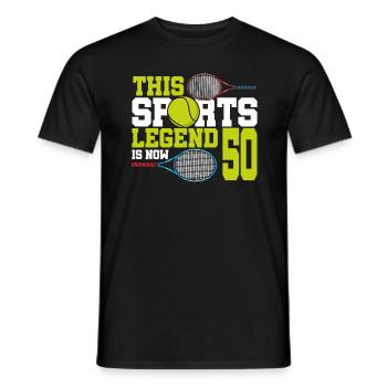 Diese Sportlegende Ist Jetzt 50, Tennis 50. - Männer T-Shirt - Schwarz - Vorne - AI Model Male 178 light (178cm)