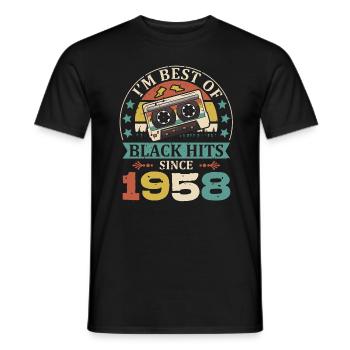 I'm Best Of Black Hits Seit 1958 Kassette - Männer T-Shirt - Schwarz - Vorne - AI Model Male 178 light (178cm)