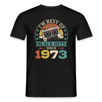 I’m Best Of Black Hits Cassette depuis 1973 - T-shirt homme - noir - Devant - AI Model Male 178 light (178cm)