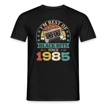 I’m Best Of Black Hits Cassette depuis 1985 - T-shirt homme - noir - Devant - AI Model Male 178 light (178cm)