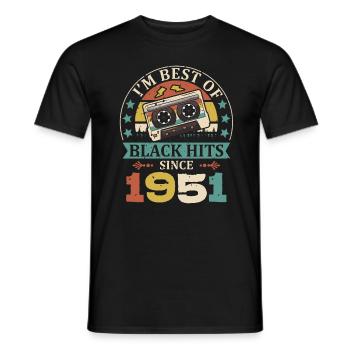 I'm Best Of Black Hits Seit 1951 Kassette - Männer T-Shirt - Schwarz - Vorne - AI Model Male 178 light (178cm)
