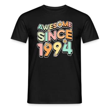 Fantastisch Seit 1994 Blumenthema Blumen - Männer T-Shirt - Schwarz - Vorne - AI Model Male 178 light (178cm)