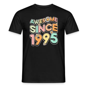 Fantastique depuis 1995 Fleurs Thème Fleurs - T-shirt homme - noir - Devant - AI Model Male 178 light (178cm)