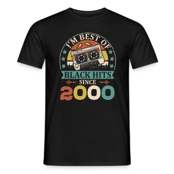 I’m Best Of Black Hits depuis 2000 Cassette - T-shirt homme - noir - Devant - AI Model Male 178 light (178cm)