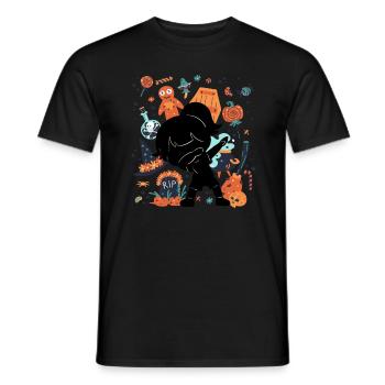 Funny Girl Child Silhouette Spooky - Men's T-Shirt - black - Front - AI Model Male 178 light (178cm)
