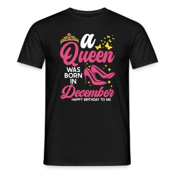 Une reine est née en décembre tout le meilleur - T-shirt homme - noir - Devant - AI Model Male 178 light (178cm)