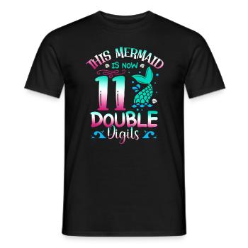 This mermaid is now 11 double digits, - Men's T-Shirt - black - Front - AI Model Male 178 light (178cm)