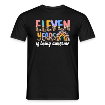 Eleven Years Of Being Awesome Animal Skin Pattern - Männer T-Shirt - Schwarz - Vorne - AI Model Male 178 light (178cm)