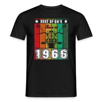 Best Of 60's Geboren 1966 Klassisches Motorrad - Männer T-Shirt - Schwarz - Vorne - AI Model Male 178 light (178cm)
