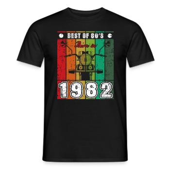 Best Of 80's Geboren 1982 Klassisches Motorrad - Männer T-Shirt - Schwarz - Vorne - AI Model Male 178 light (178cm)