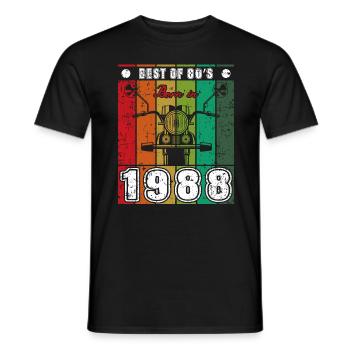 Le meilleur de la moto classique des années 80 née en 1988 - T-shirt homme - noir - Devant - AI Model Male 178 light (178cm)