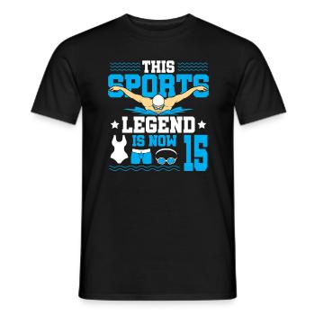 Cette légende du sport a maintenant 15 ans et nage - T-shirt homme - noir - Devant - AI Model Male 178 light (178cm)