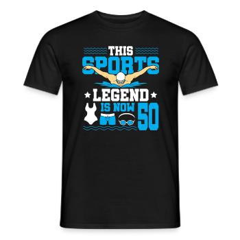 Cette légende du sport a maintenant 50 ans et nage - T-shirt homme - noir - Devant - AI Model Male 178 light (178cm)