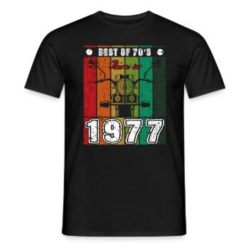 Best Of 70's Born 1977 Classic Motorcycle - Men's T-Shirt - black - Front - AI Model Male 178 light (178cm)