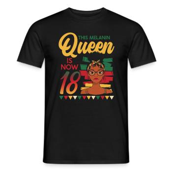 This melanin queen is now 18 years old, 18 - Men's T-Shirt - black - Front - AI Model Male 178 light (178cm)