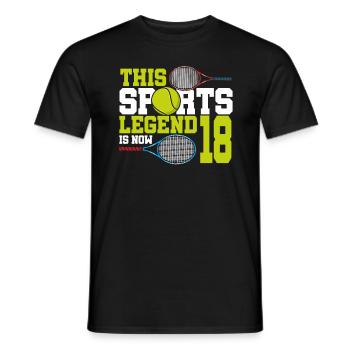 Cette légende du sport a maintenant 18 ans, le tennis 18. - T-shirt homme - noir - Devant - AI Model Male 178 light (178cm)