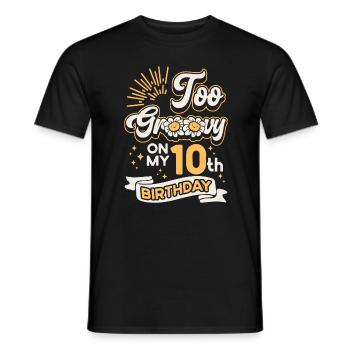À Groovy On My 10th Birthday Ten ans - T-shirt homme - noir - Devant - AI Model Male 178 light (178cm)