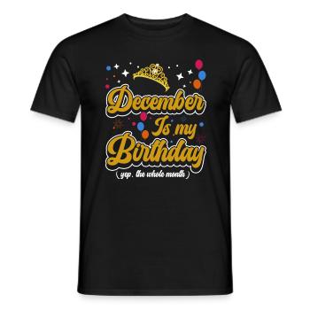 Décembre est mon anniversaire. La célébration de l' - T-shirt homme - noir - Devant - AI Model Male 178 light (178cm)