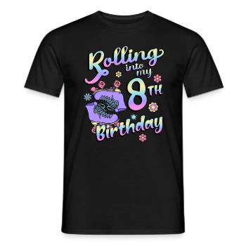 Rouler dans mon patineur quad de 8e anniversaire - T-shirt homme - noir - Devant - AI Model Male 178 light (178cm)
