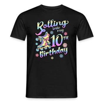 Rouler dans mon patineur à roulettes de 10e anniversaire - T-shirt homme - noir - Devant - AI Model Male 178 light (178cm)