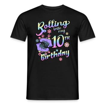 Rolling Into My 10th Birthday Quad Skater - Männer T-Shirt - Schwarz - Vorne - AI Model Male 178 light (178cm)