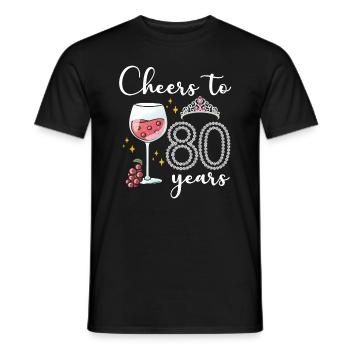 Vive 80 ans de raisins pour le 80e anniversaire - T-shirt homme - noir - Devant - AI Model Male 178 light (178cm)