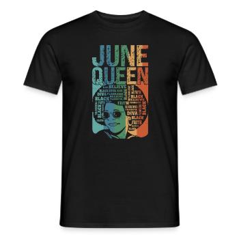 Juin - Mois de naissance de la Reine - Célébrez le - T-shirt homme - noir - Devant - AI Model Male 178 light (178cm)